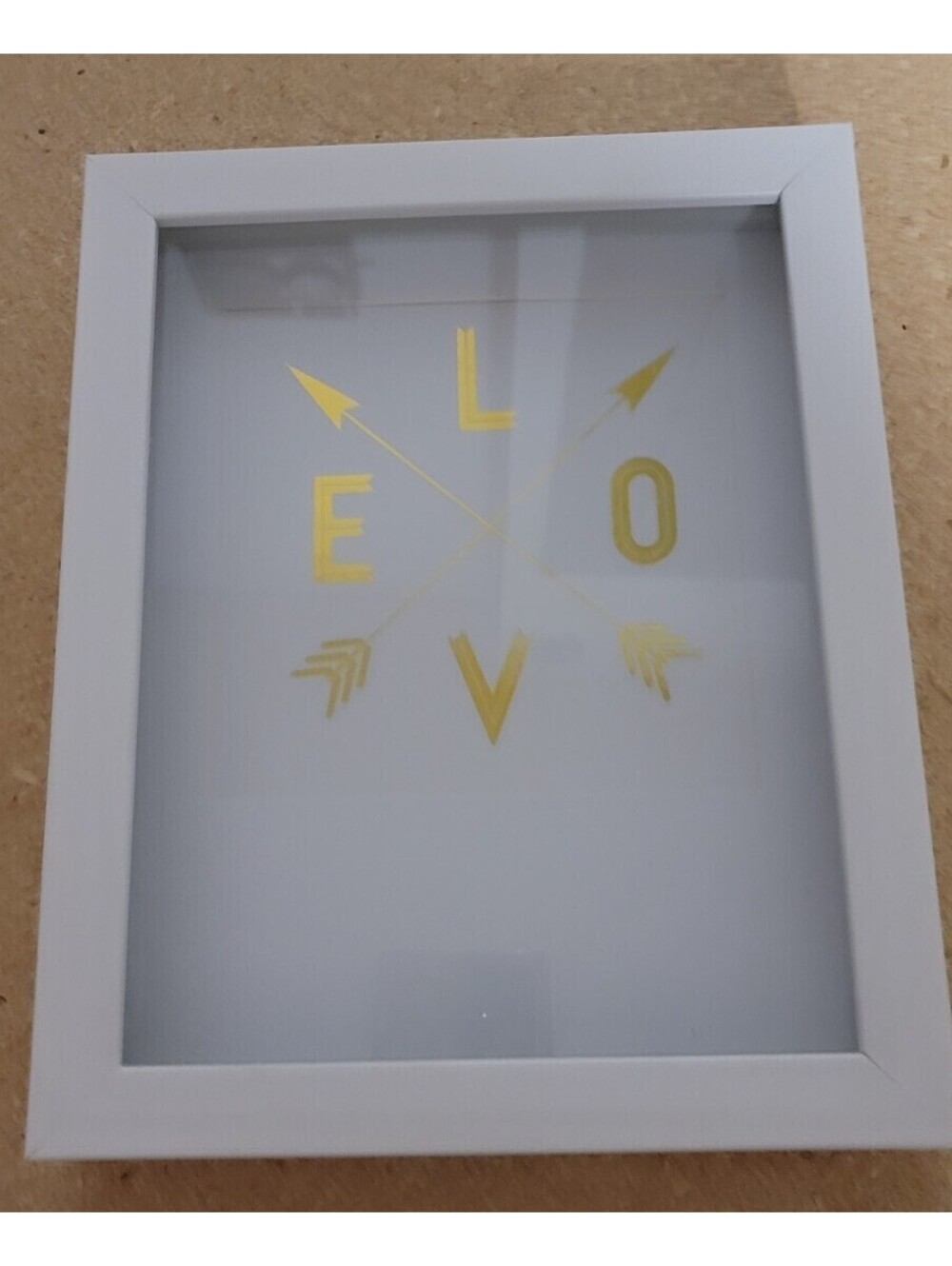LOVE COMPASS 🧭 GOLD & WHITE FRAMED ART PRINT